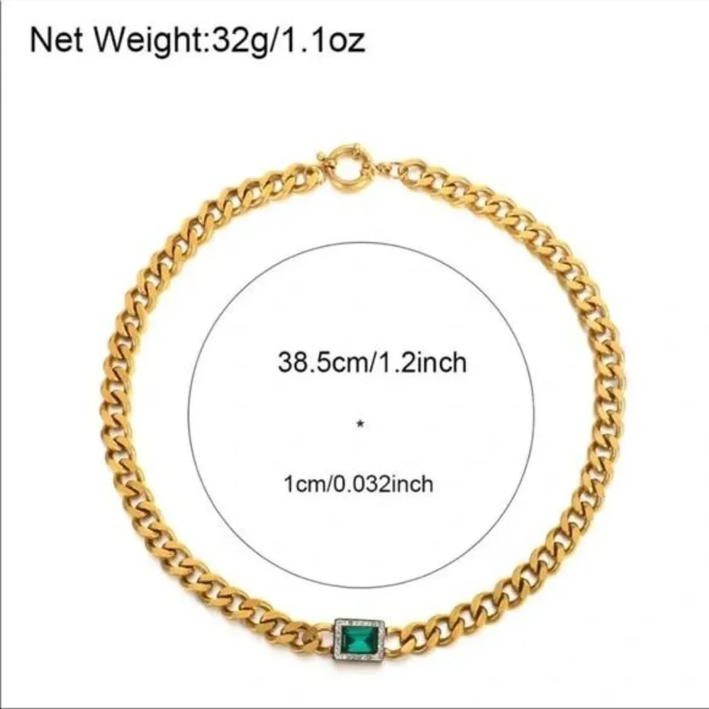 CHUNKY CHAIN 18K GOLD CHOKER NECKLACE, NICE NECKLACE, CUTE NECKLACE - Picture 9 of 9